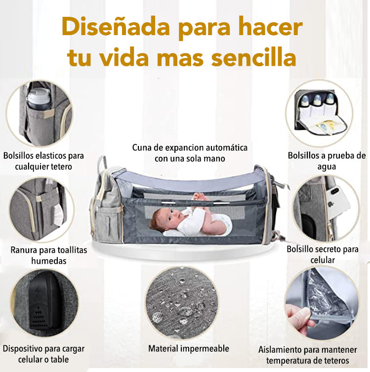 Pañalera con Cuna Portátil