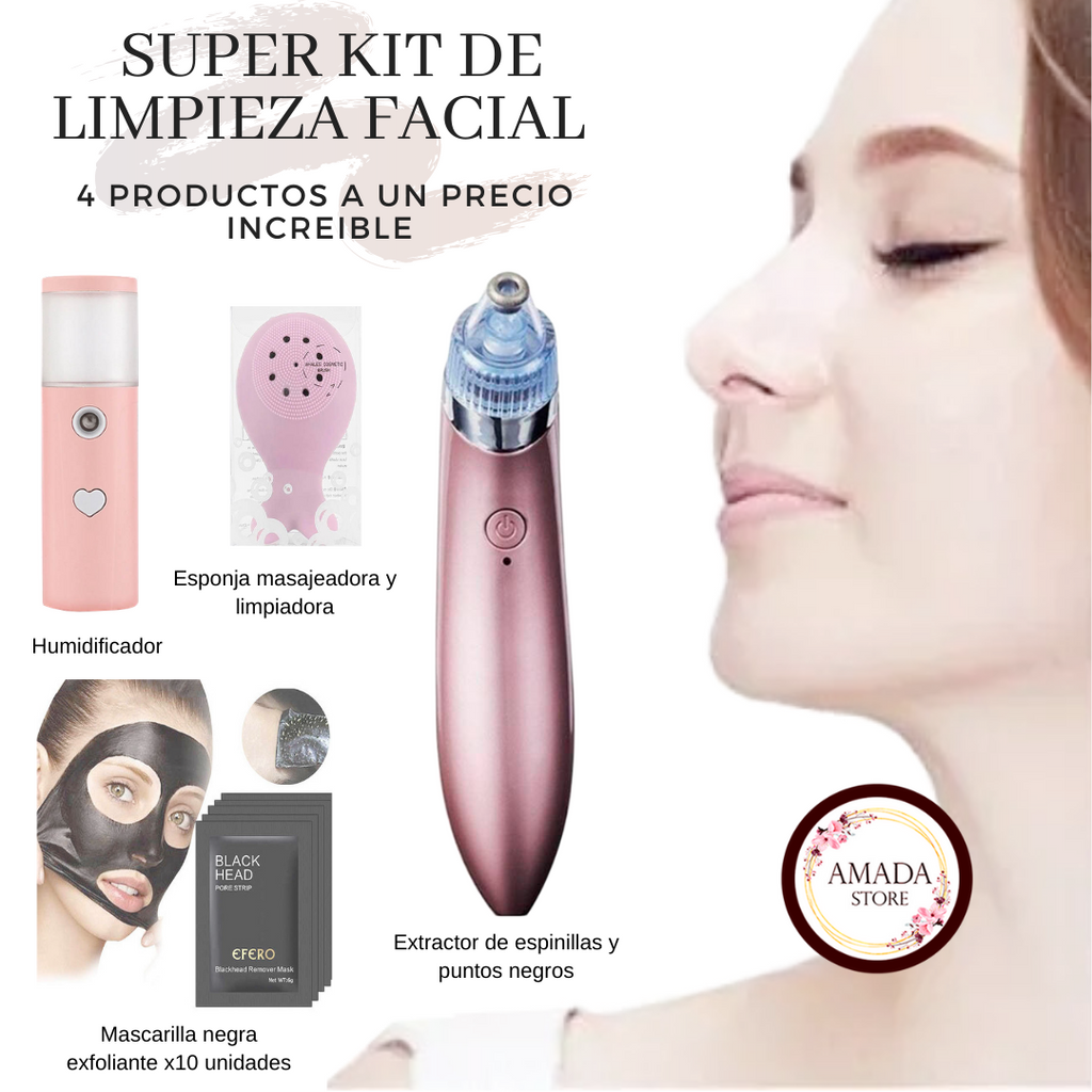 Super Kit de Limpieza Facial - Extractor de Espinillas